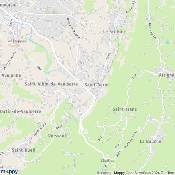 La carte pour la ville de Saint-Béron 73520