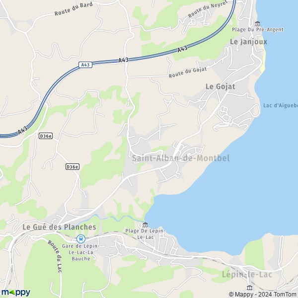 La carte pour la ville de Saint-Alban-de-Montbel 73610