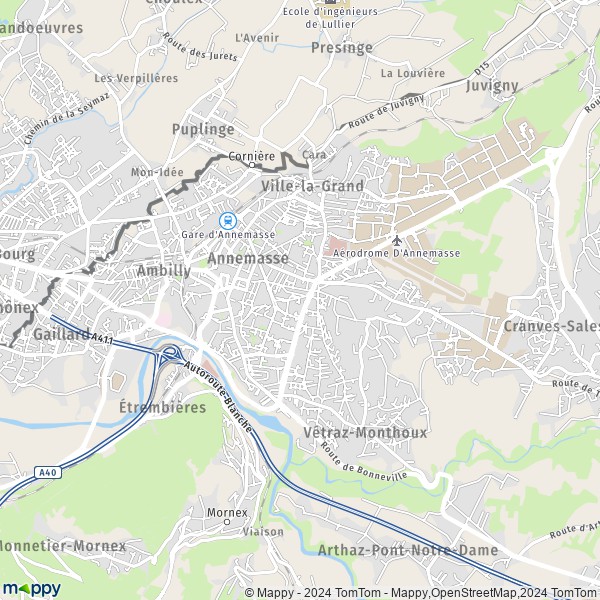 La carte pour la ville de Annemasse 74100