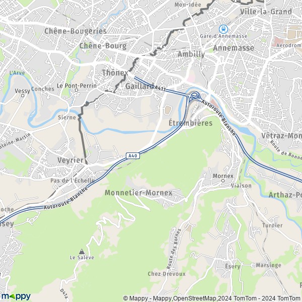 La carte pour la ville de Étrembières 74100