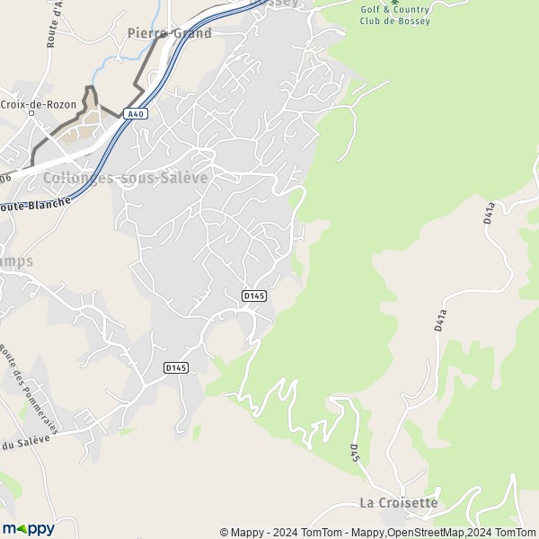 La carte pour la ville de Collonges-sous-Salève 74160