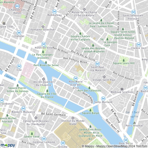 La carte pour la ville de 4e Arrondissement, Paris