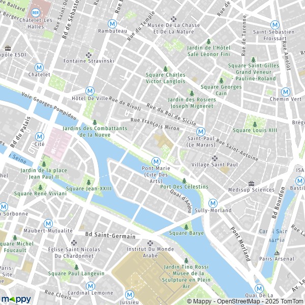 La carte pour la ville de 4e Arrondissement, Paris