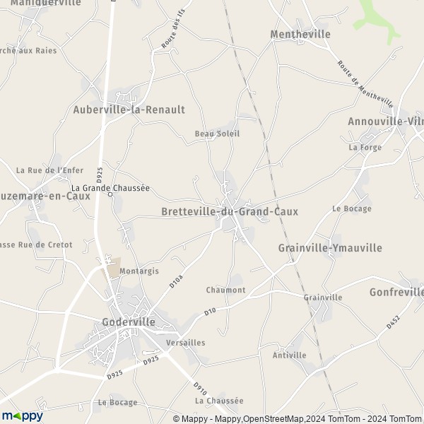 La carte pour la ville de Bretteville-du-Grand-Caux 76110
