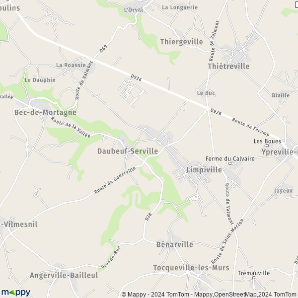 La carte pour la ville de Daubeuf-Serville 76110