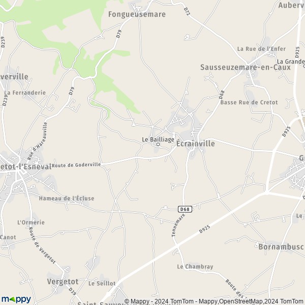 La carte pour la ville de Écrainville 76110