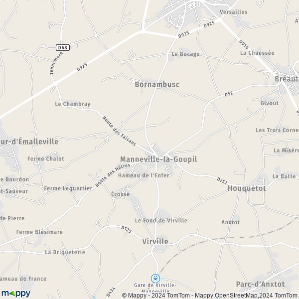 La carte pour la ville de Manneville-la-Goupil 76110
