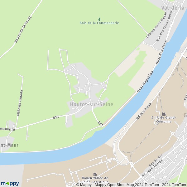La carte pour la ville de Hautot-sur-Seine 76113