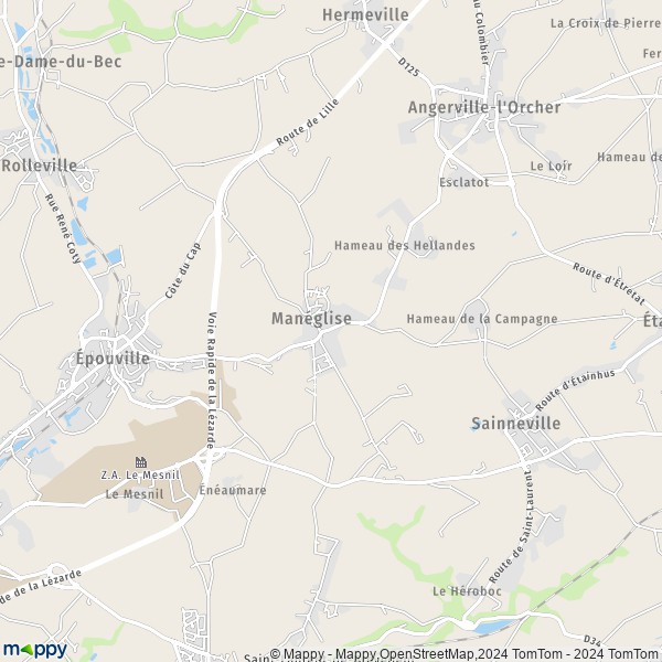 La carte pour la ville de Manéglise 76133
