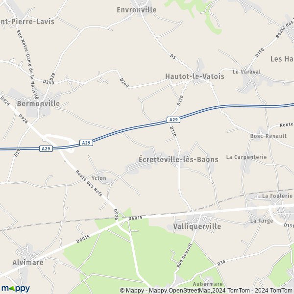 La carte pour la ville de Écretteville-lès-Baons 76190