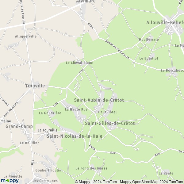 La carte pour la ville de Saint-Aubin-de-Crétot 76190