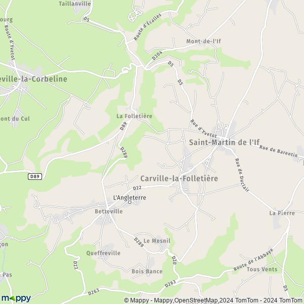 La carte pour la ville de Betteville, 76190 Saint-Martin de l'If