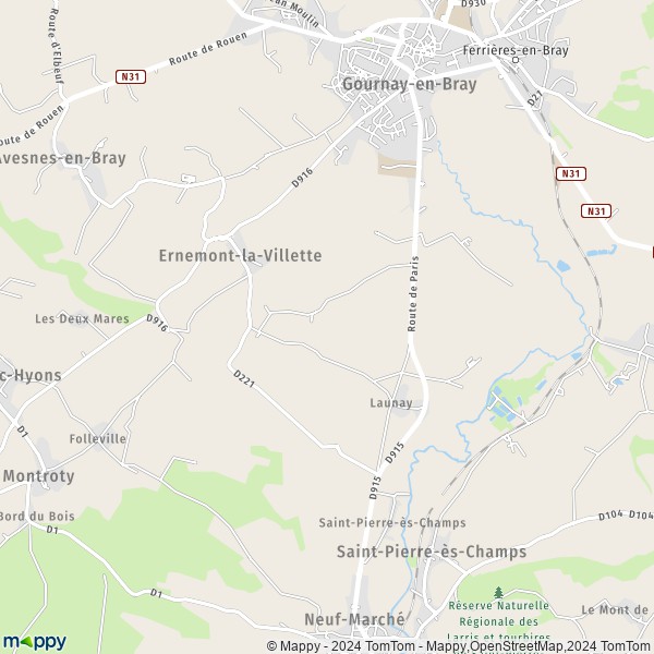 La carte pour la ville de Ernemont-la-Villette 76220