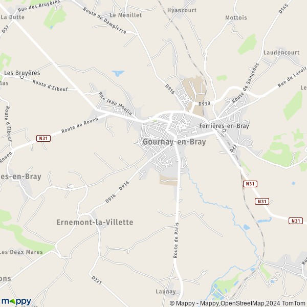 La carte pour la ville de Gournay-en-Bray 76220