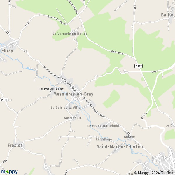 La carte pour la ville de Mesnières-en-Bray 76270