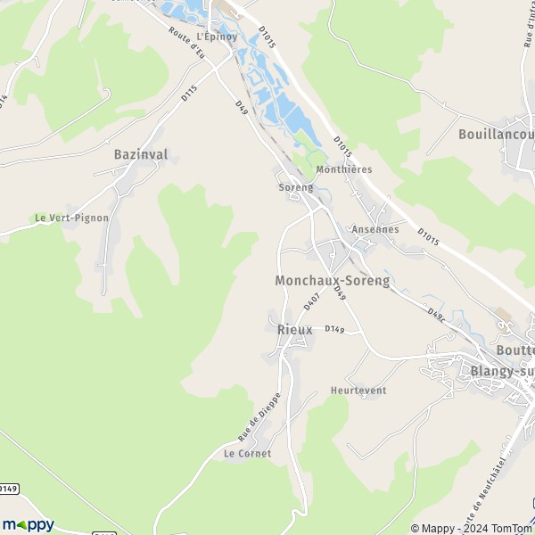 La carte pour la ville de Monchaux-Soreng 76340