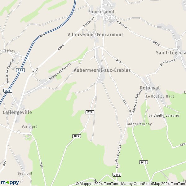 La carte pour la ville de Villers-sous-Foucarmont 76340