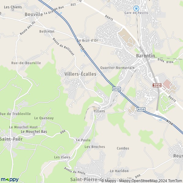 La carte pour la ville de Villers-Écalles 76360