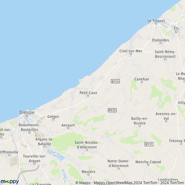 La carte pour la ville de Belleville-sur-Mer, 76370 Petit-Caux