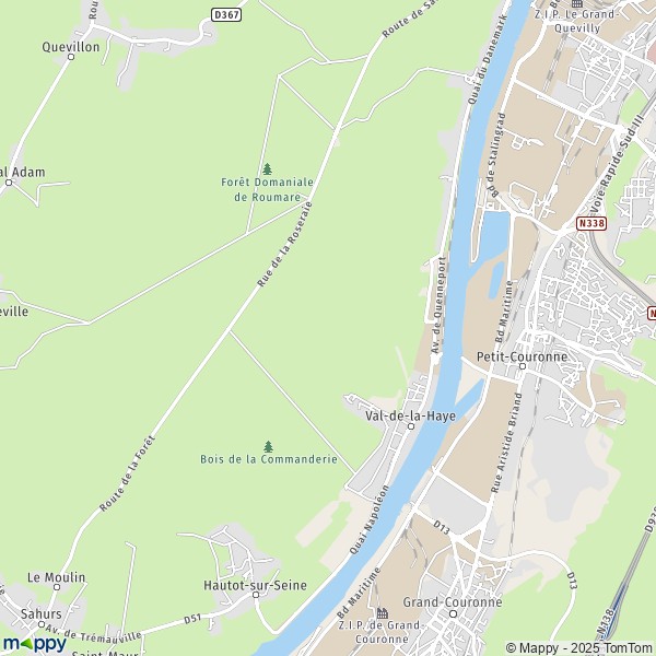 La carte pour la ville de Val-de-la-Haye 76380