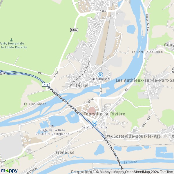 La carte pour la ville de Tourville-la-Rivière 76410