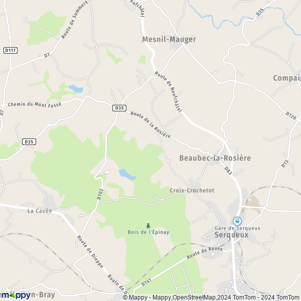 La carte pour la ville de Beaubec-la-Rosière 76440