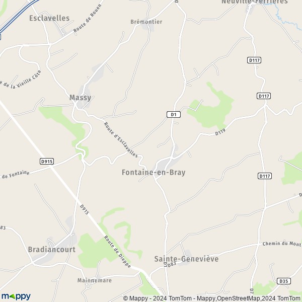 La carte pour la ville de Fontaine-en-Bray 76440