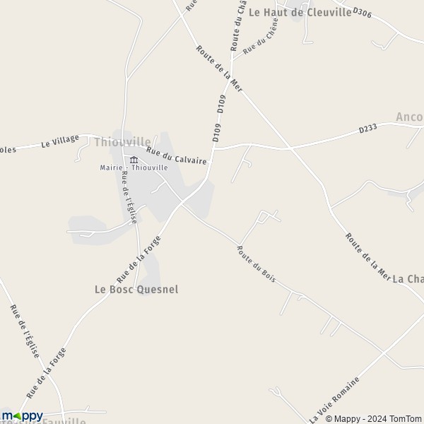 La carte pour la ville de Thiouville 76450