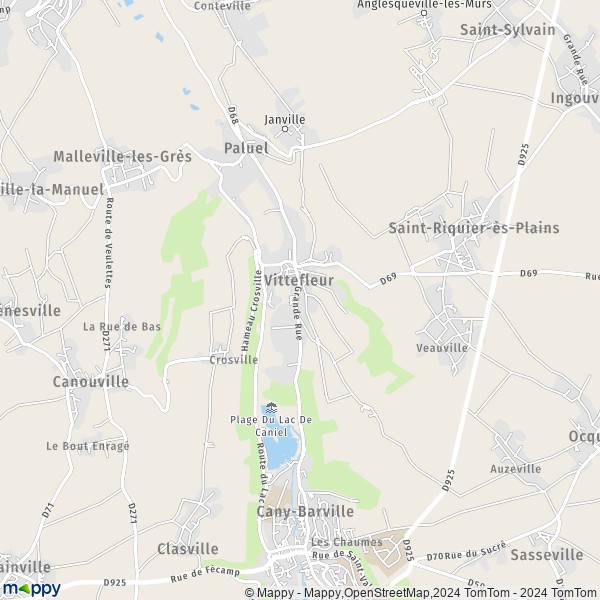 La carte pour la ville de Vittefleur 76450