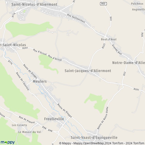 La carte pour la ville de Saint-Jacques-d'Aliermont 76510