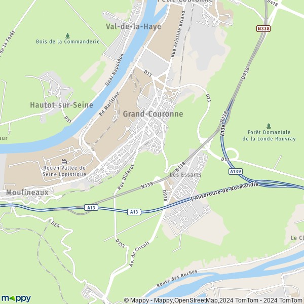 La carte pour la ville de Grand-Couronne 76530