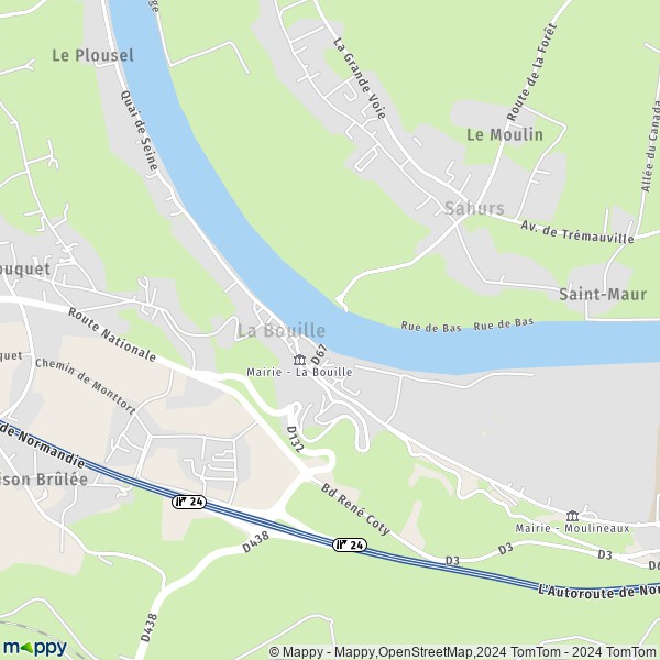 La carte pour la ville de La Bouille 76530