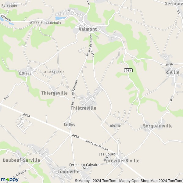 La carte pour la ville de Thiétreville 76540