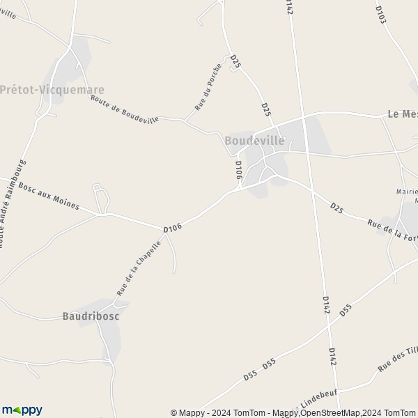 La carte pour la ville de Boudeville 76560