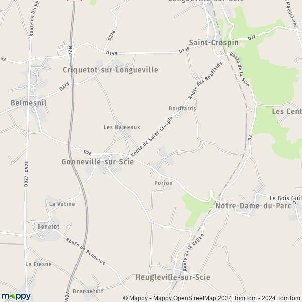 La carte pour la ville de Gonneville-sur-Scie 76590