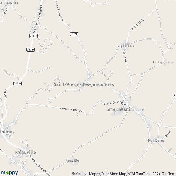 La carte pour la ville de Saint-Pierre-des-Jonquières 76660