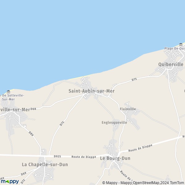 La carte pour la ville de Saint-Aubin-sur-Mer 76740