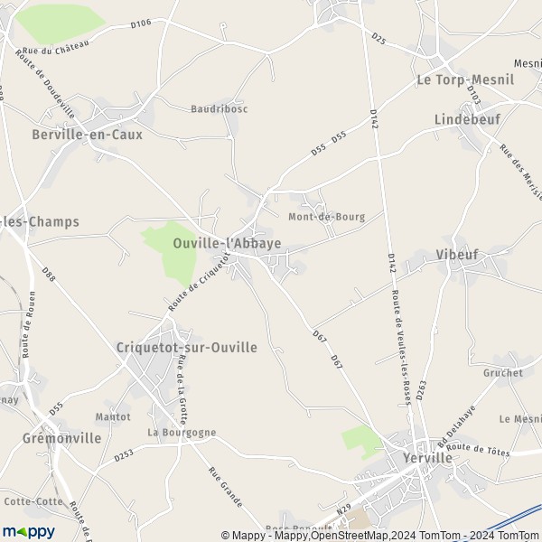 La carte pour la ville de Ouville-l'Abbaye 76760