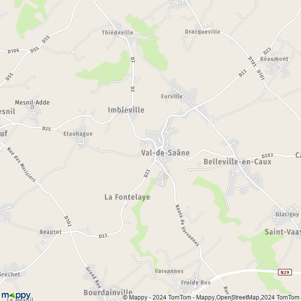 La carte pour la ville de Val-de-Saâne 76890