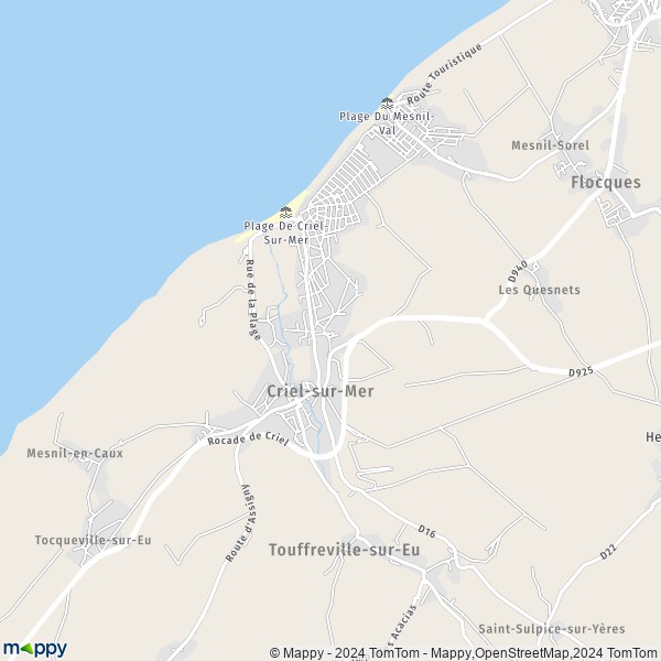La carte pour la ville de Criel-sur-Mer 76910