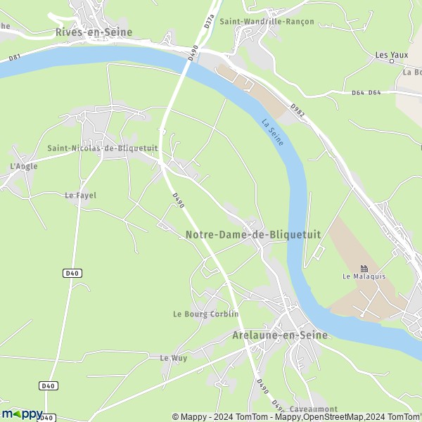La carte pour la ville de Notre-Dame-de-Bliquetuit 76940