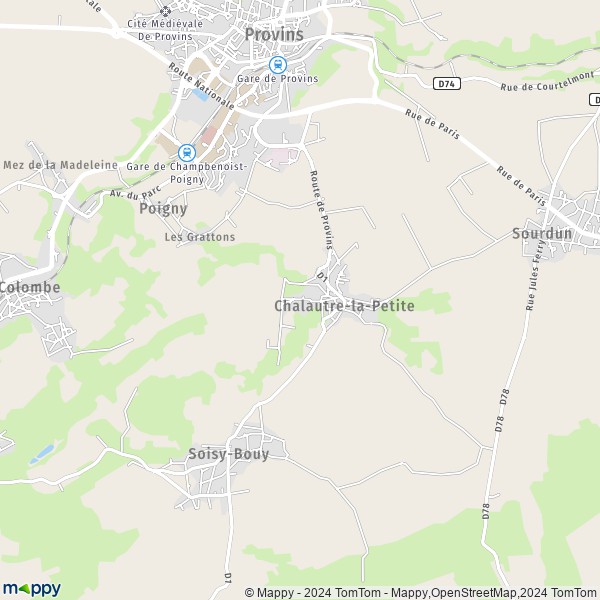 La carte pour la ville de Chalautre-la-Petite 77160