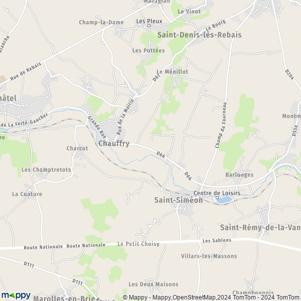 La carte pour la ville de Saint-Siméon 77169