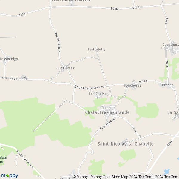 La carte pour la ville de Chalautre-la-Grande 77171