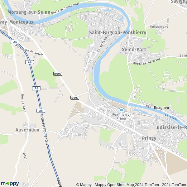 La carte pour la ville de Saint-Fargeau-Ponthierry 77310