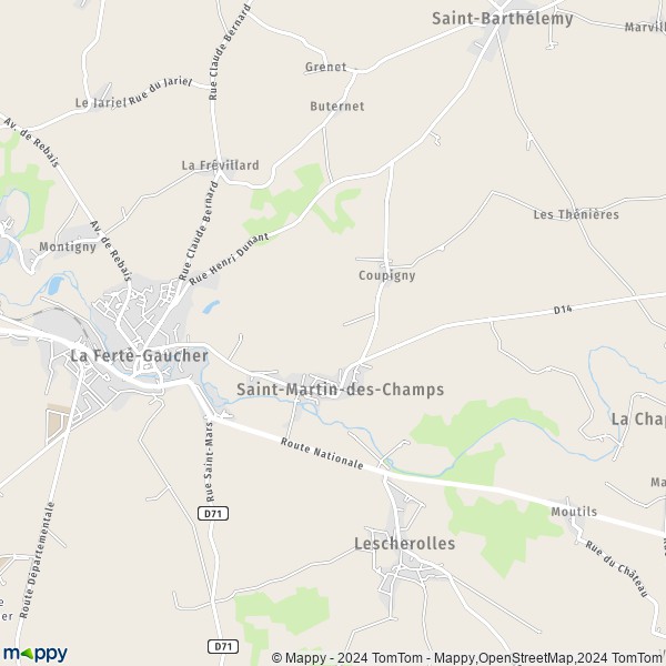 La carte pour la ville de Saint-Martin-des-Champs 77320