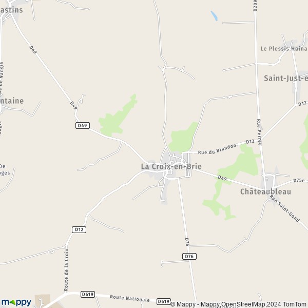 La carte pour la ville de La Croix-en-Brie 77370