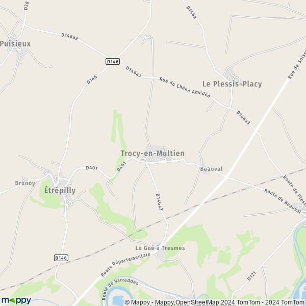 La carte pour la ville de Trocy-en-Multien 77440