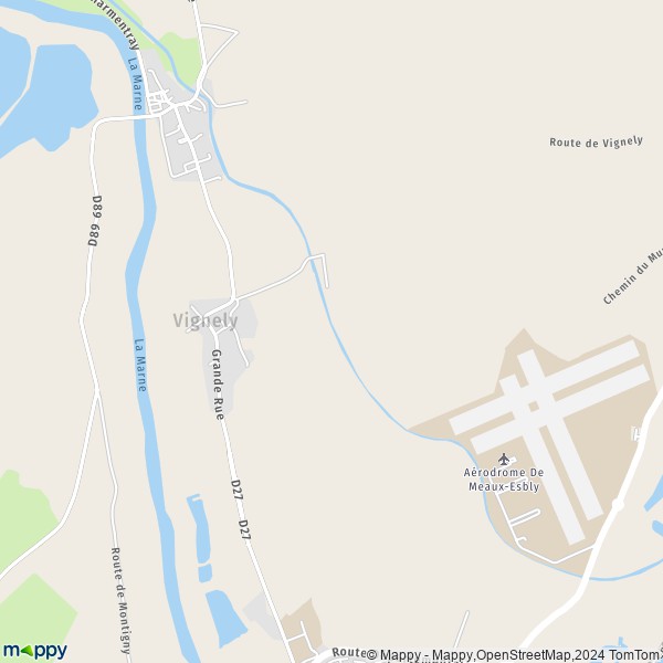 La carte pour la ville de Vignely 77450