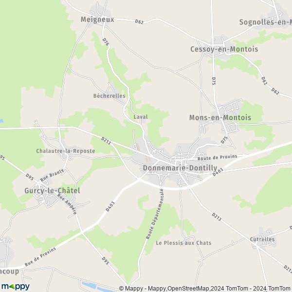 La carte pour la ville de Donnemarie-Dontilly 77520